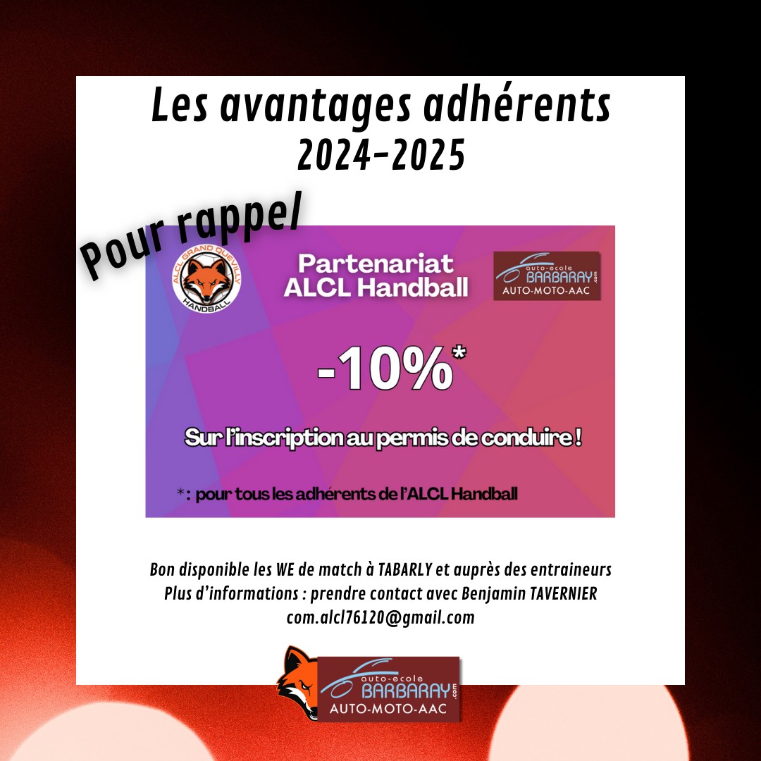 Renouvellement Partenaire - ALCL Handball
